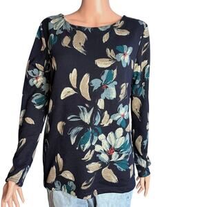 Windhorse Handmade in Nepal Long Sleeve Super Soft Floral Pullover Sweater XL